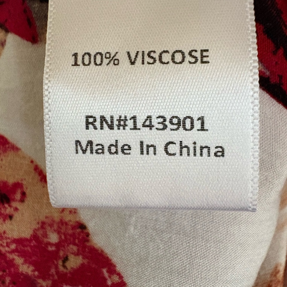 Coco + Carmen Floral Viscose Tunic Top, Gold Zip Front,  Boho Size M. Like new! - Picture 4 of 10
